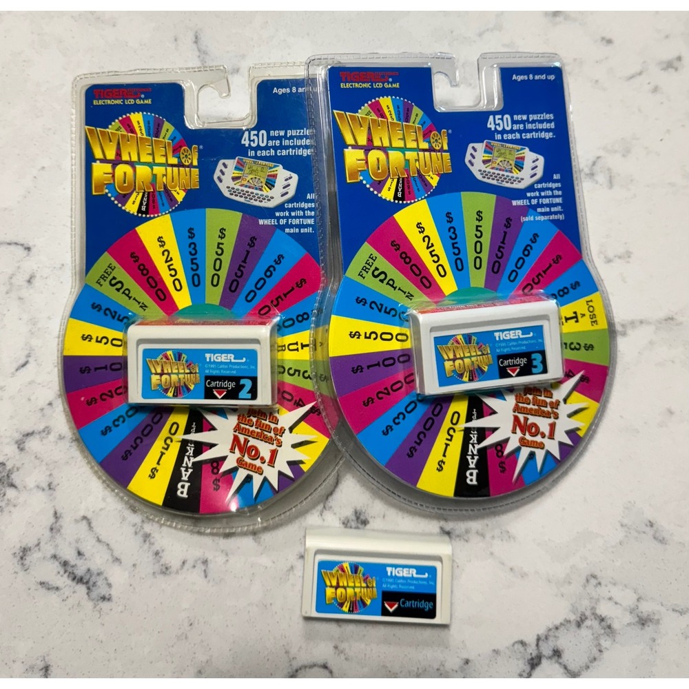 Pair (2) 1995 Factory Sealed Wheel Of Fortune Video Game Cartridge Tiger #2
& #3